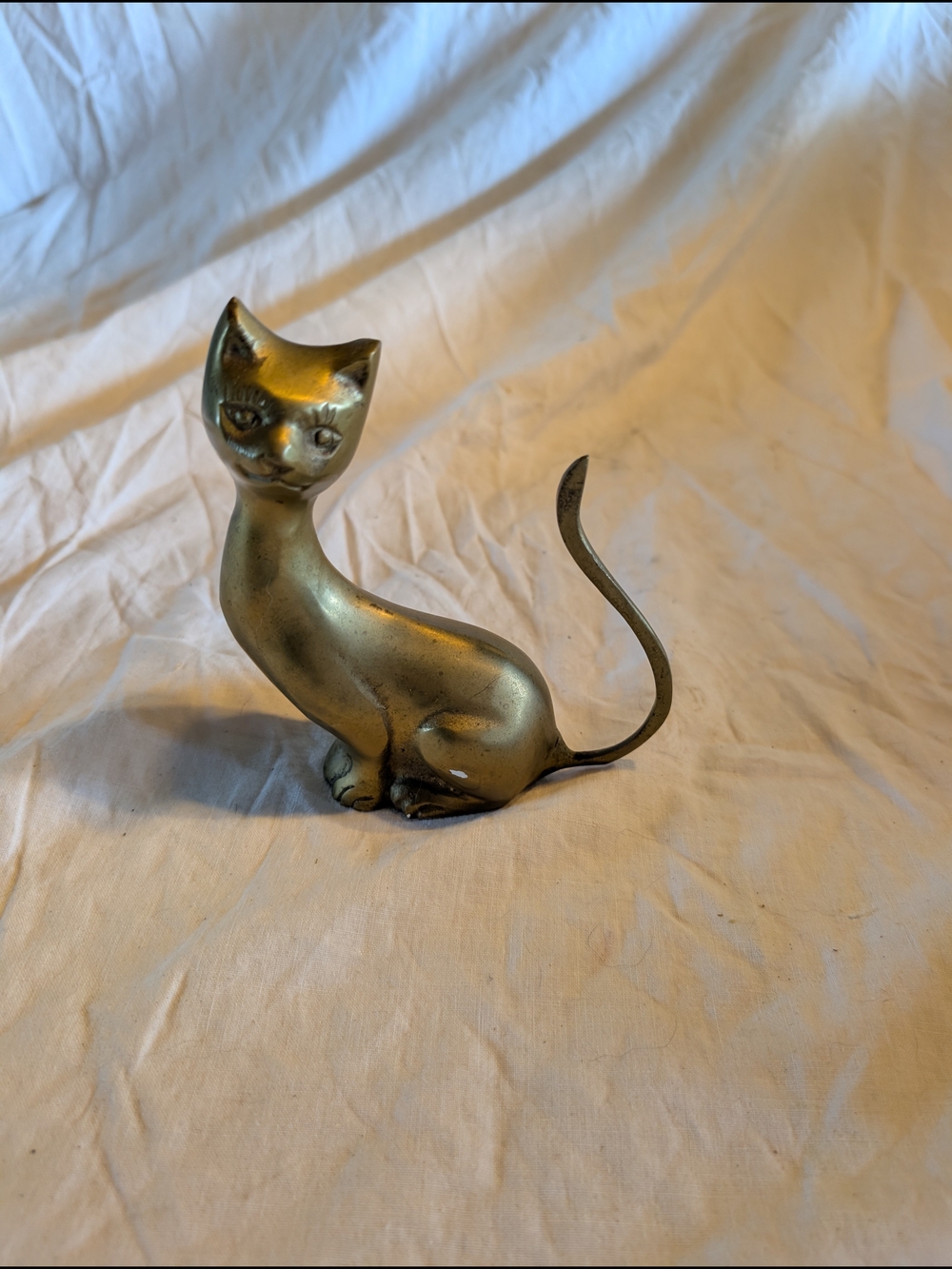 2/60$ Vintage Brass Cat Jewelry ring Holder in Gold-Tone